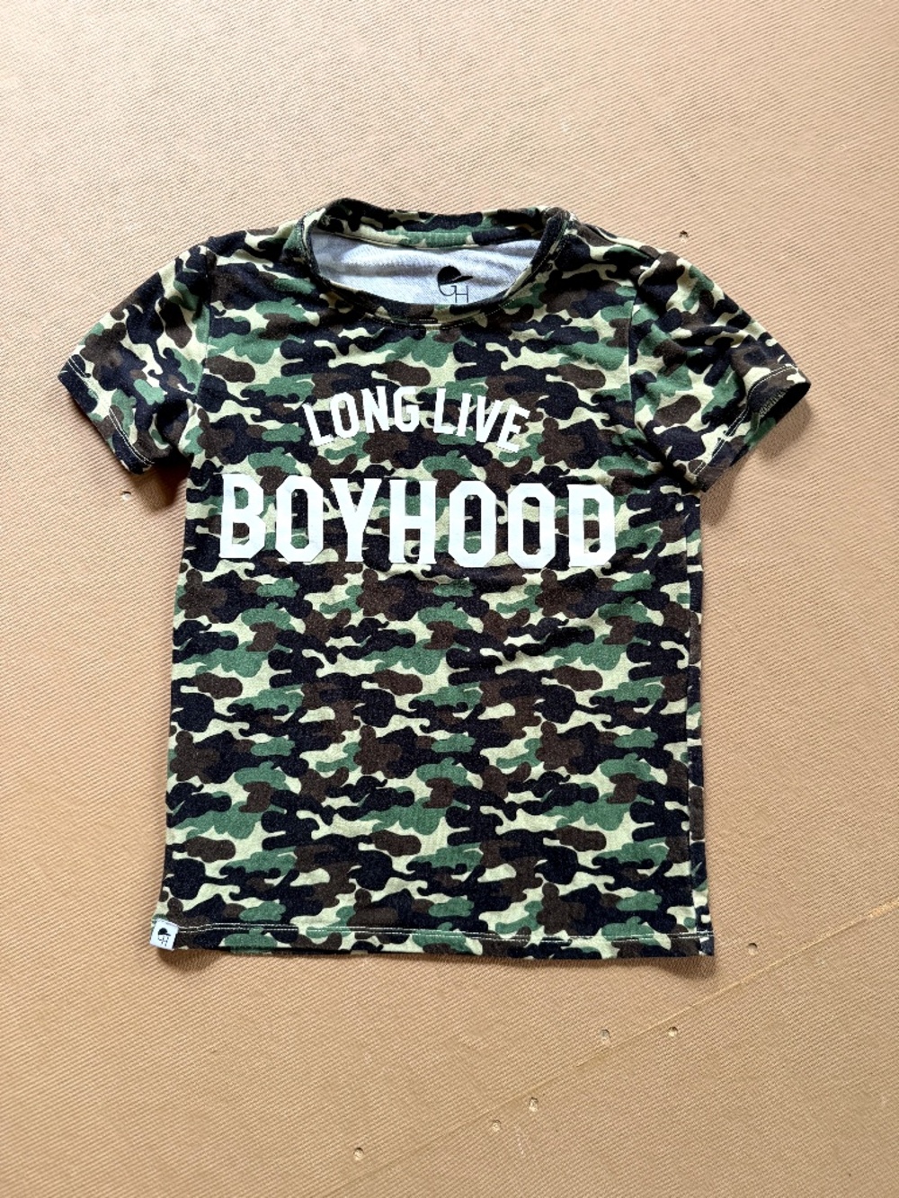 George Hats Bamboo Camo “Long Live Boyhood” Graphic Tee Size 5-6T